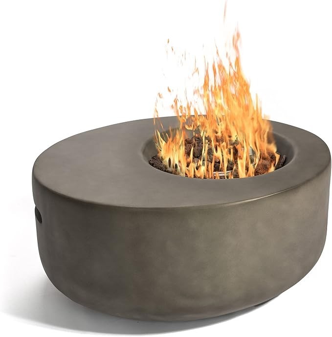 Luxury Gas Fire Pit Table Outdoor Patio Heater Adjustable Flame & Cover