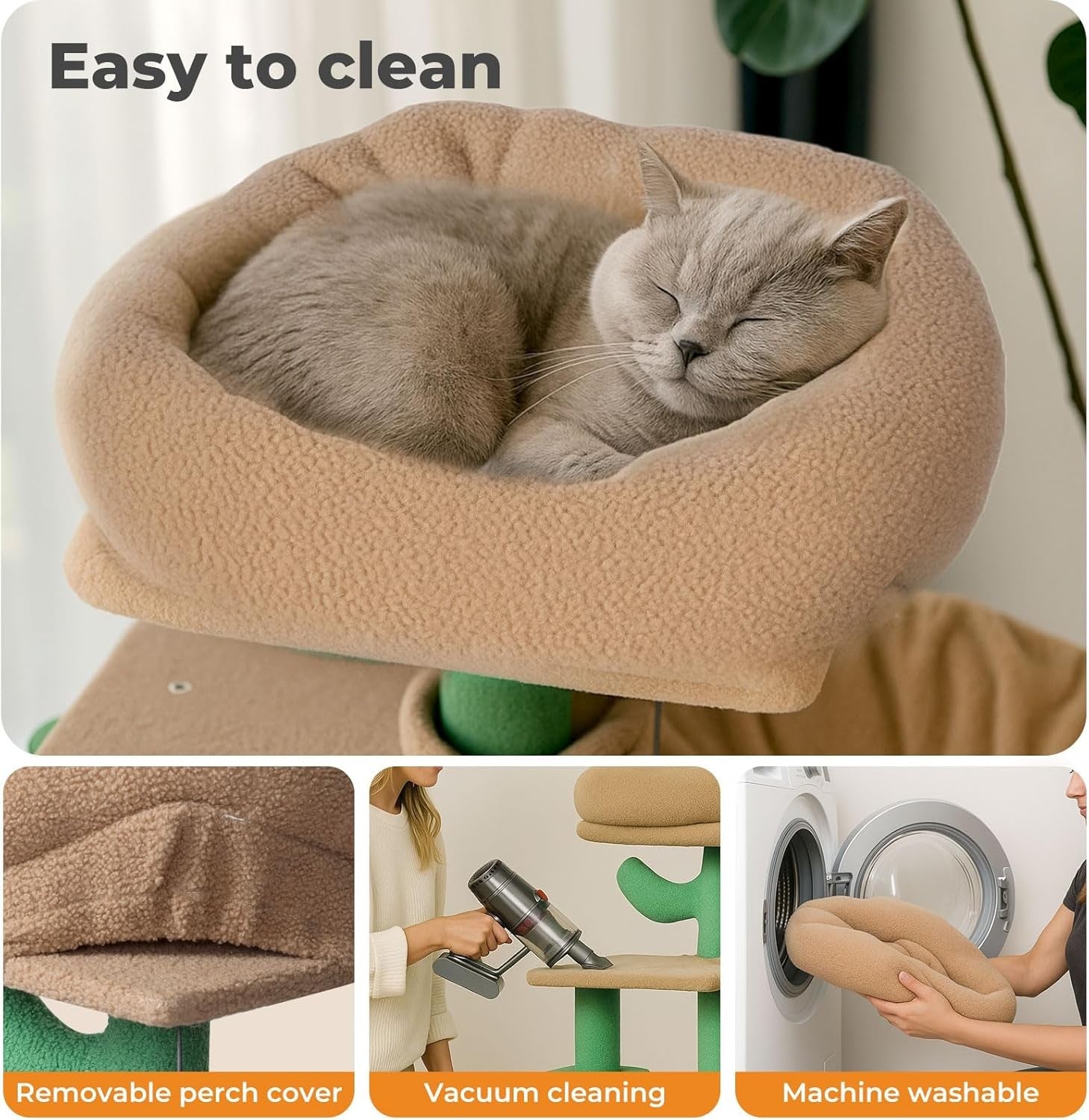 Cat Tree Tower 80cm Multi Level with Condo Hammock Scratcher for Indoor Cats