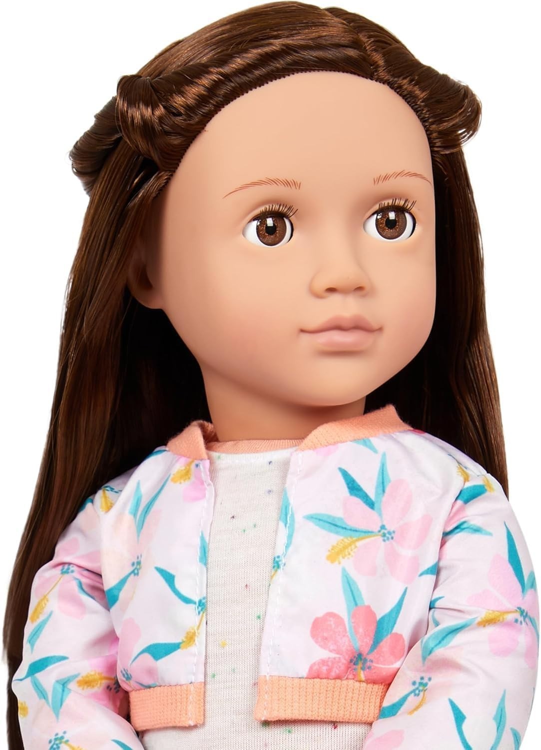 18-Inch Travel Doll Brown Eyes Long Hair Carry-On Luggage Set