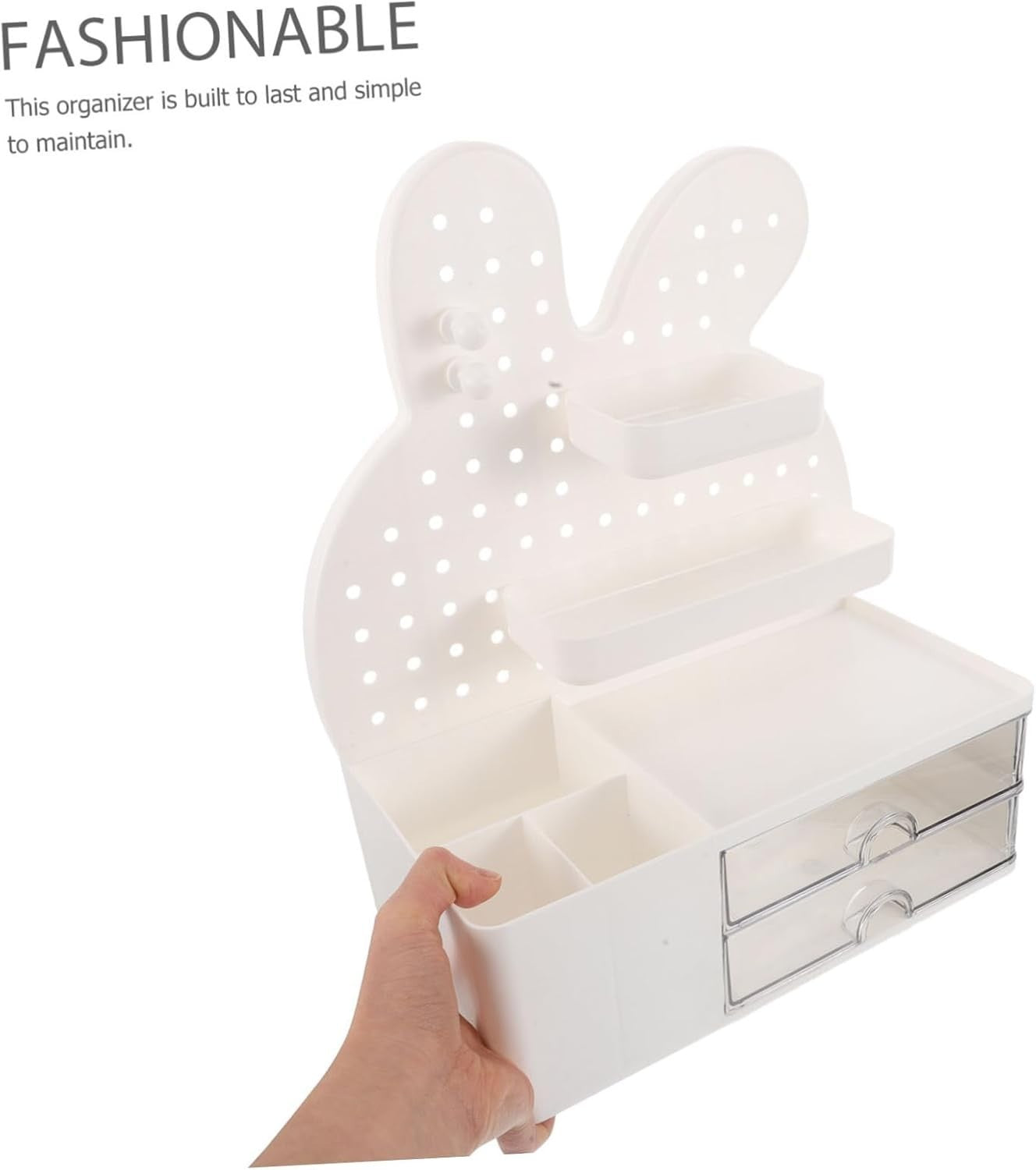 Bunny Desk Organizer Pegboard Storage Box Drawer Plastic Cute