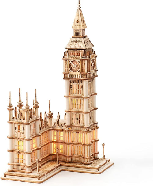 3D Wooden Big Ben Puzzle Model Kit – DIY Craft, 220 Pieces, 10.1x10.7cm