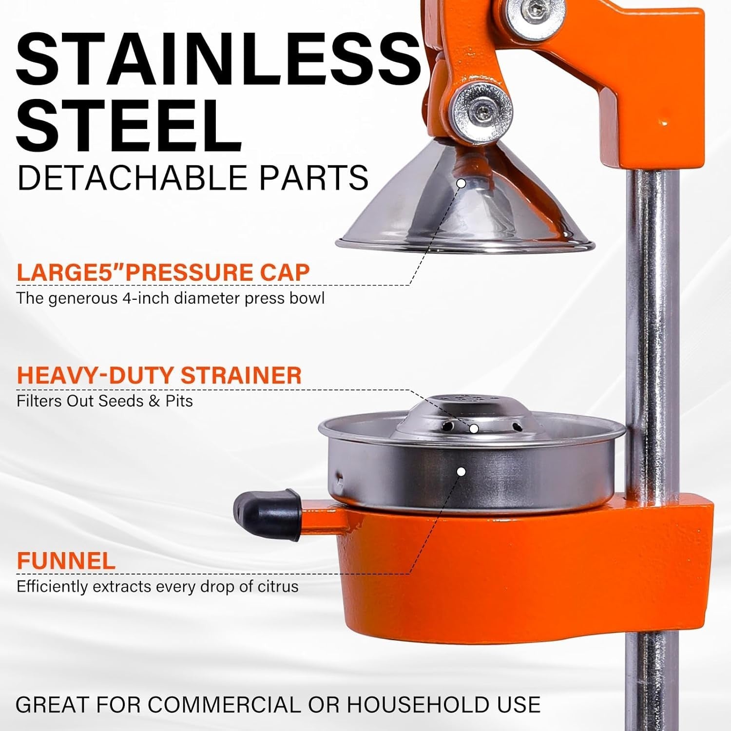 Heavy Duty Manual Citrus Press Countertop Juicer for Orange Lemon