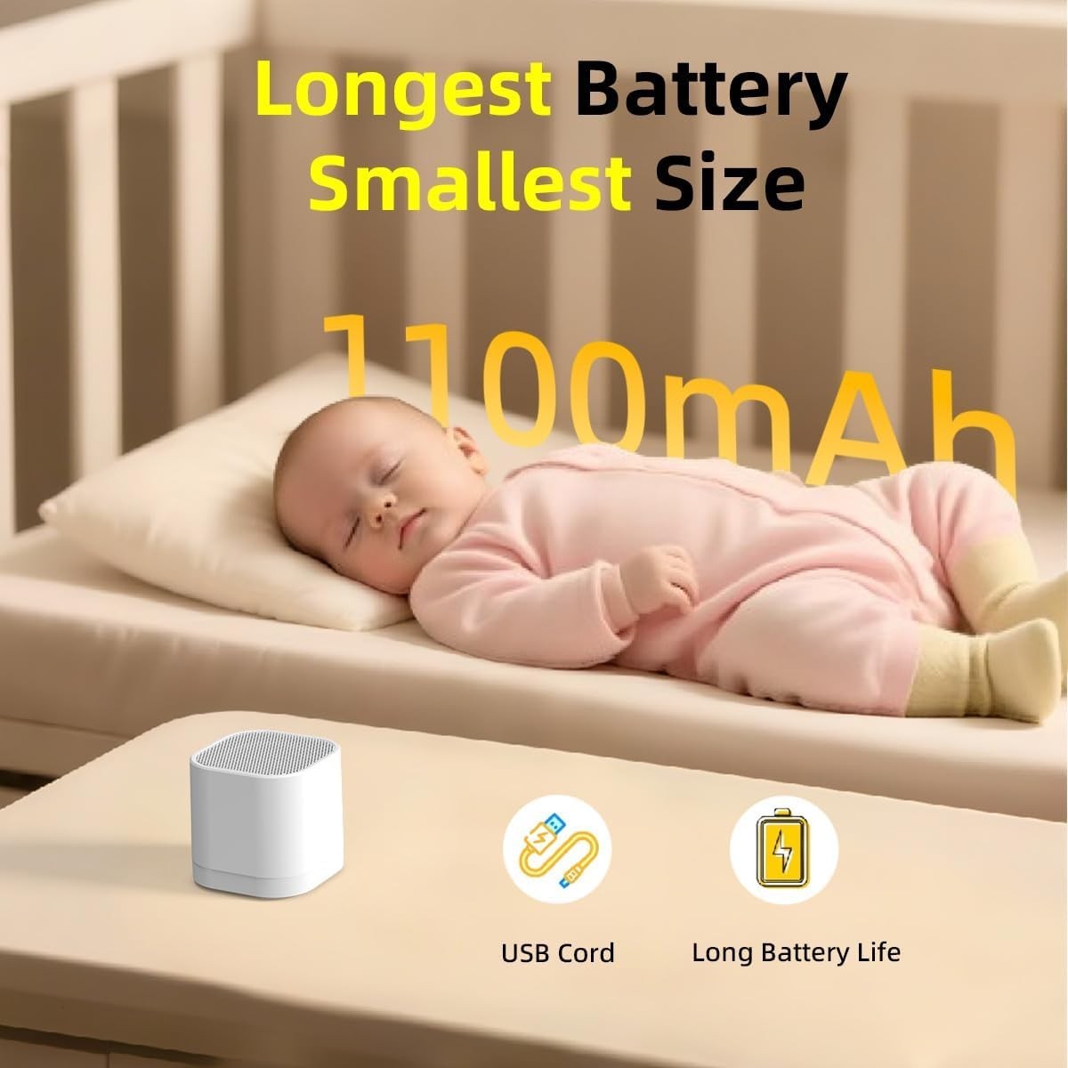 Portable White Noise Machine with 30 Soothing Sounds & Timers for Travel