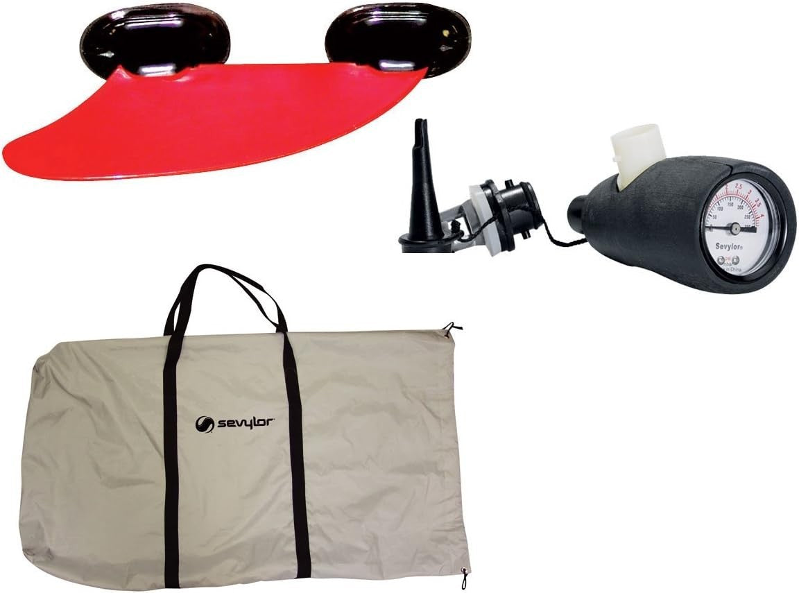 2 Person Inflatable Kayak Canoe w/ Bag Fin Repair Kit Yellow