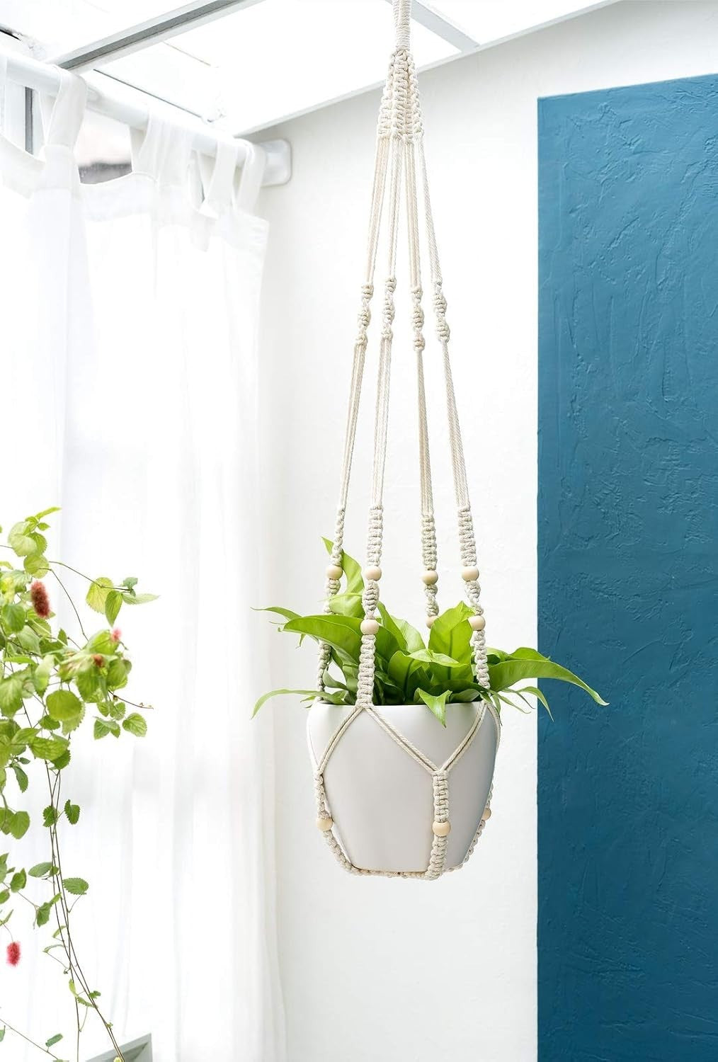 43" Macrame Plant Hanger Set of 2 Boho Indoor Outdoor Pot Holder