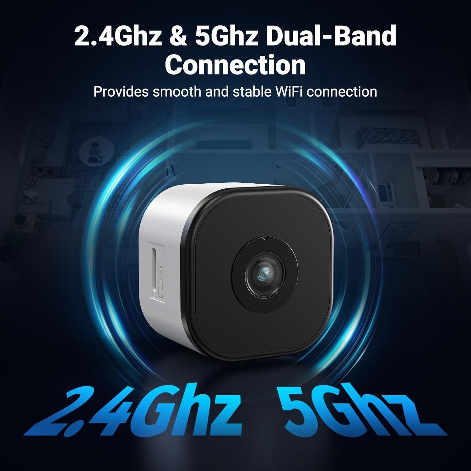 2K Window Security Camera Indoor WiFi Full Color Night Vision 5GHz