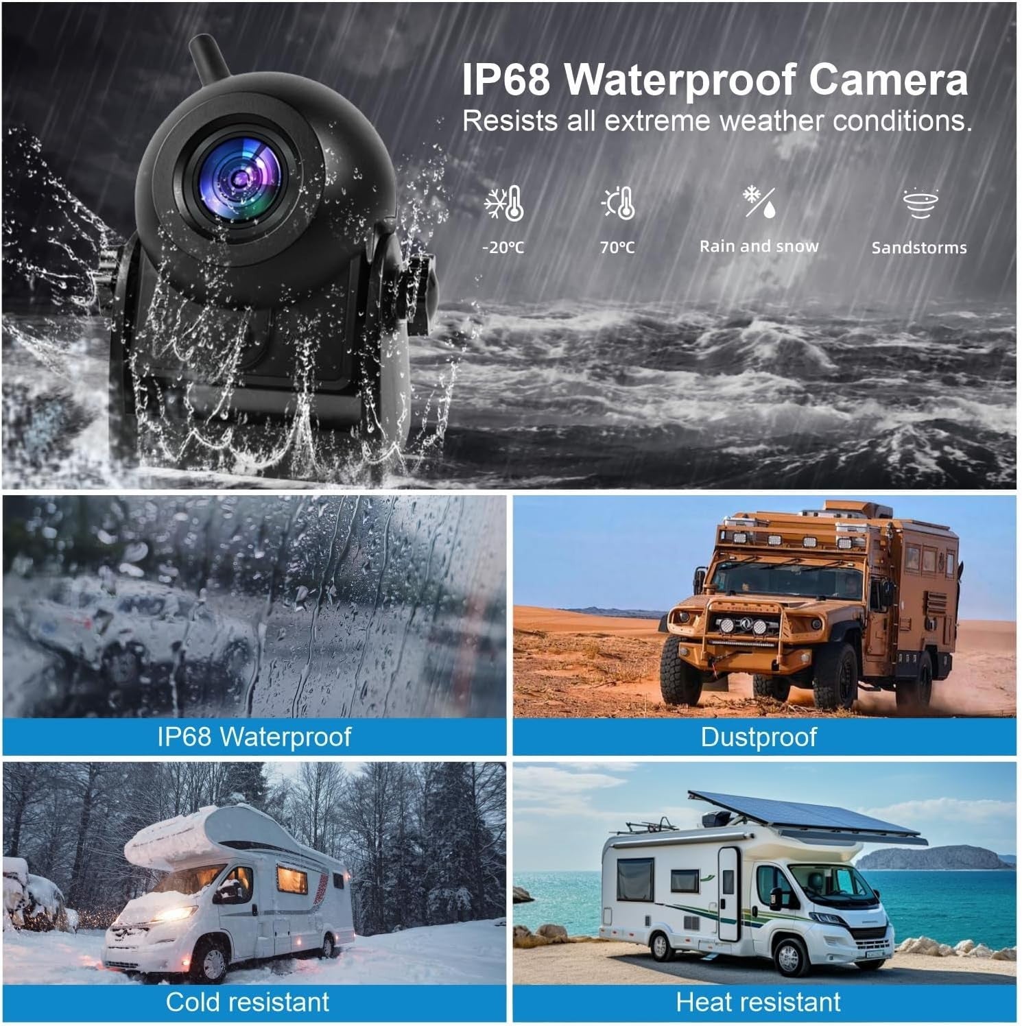 720P Wireless Reversing Camera WiFi Magnetic Backup Cam Night Vision