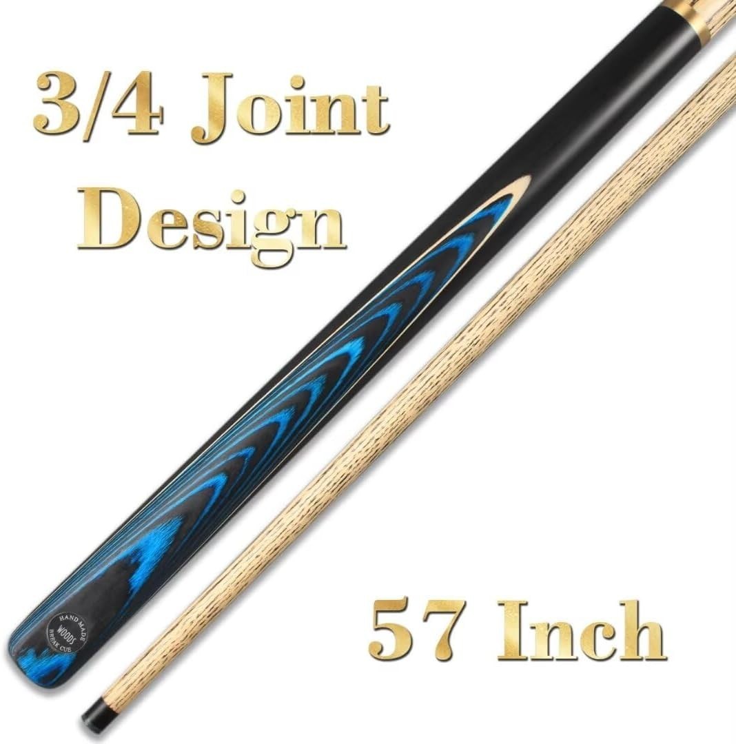 57in Snooker Pool Cue Ash Shaft 11.2mm Tip 3/4 Joint Custom Inlay