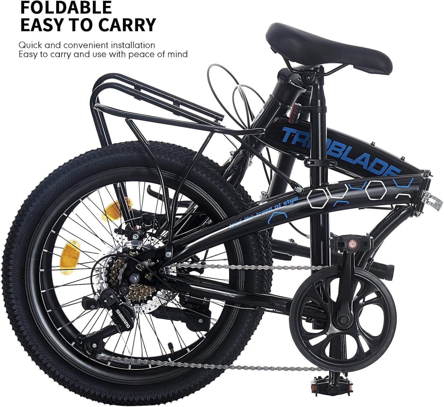 20" Folding Bike Lightweight Aluminium Frame 7-Speed Shimano Disc Brakes