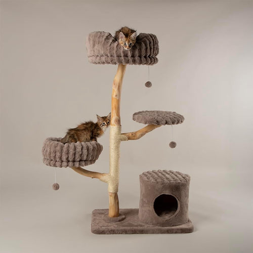 Luxury Large Cat Tree Scratching Tower Plush Beds Sisal Post Condo