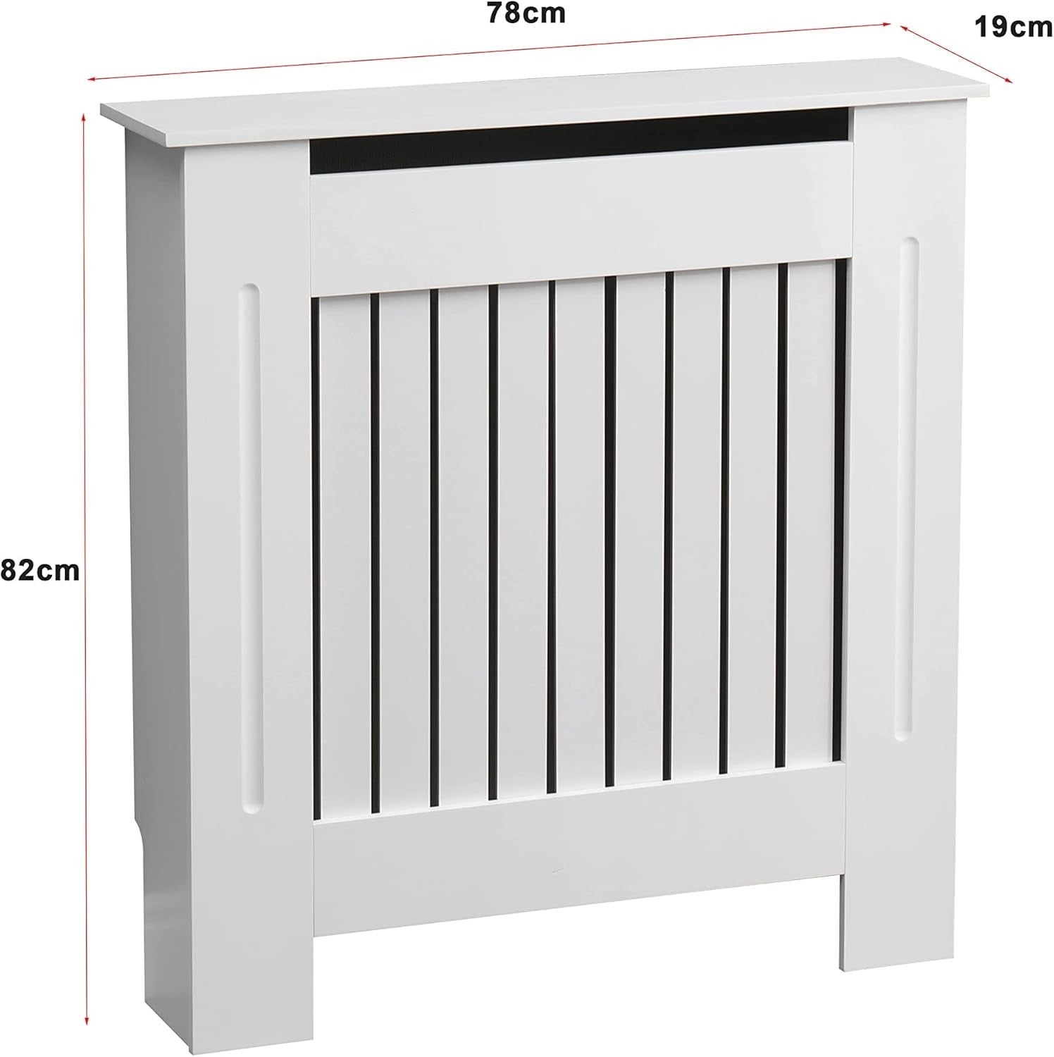 Small White Radiator Cover | Modern MDF Vertical Slat Cabinet Heat Efficient