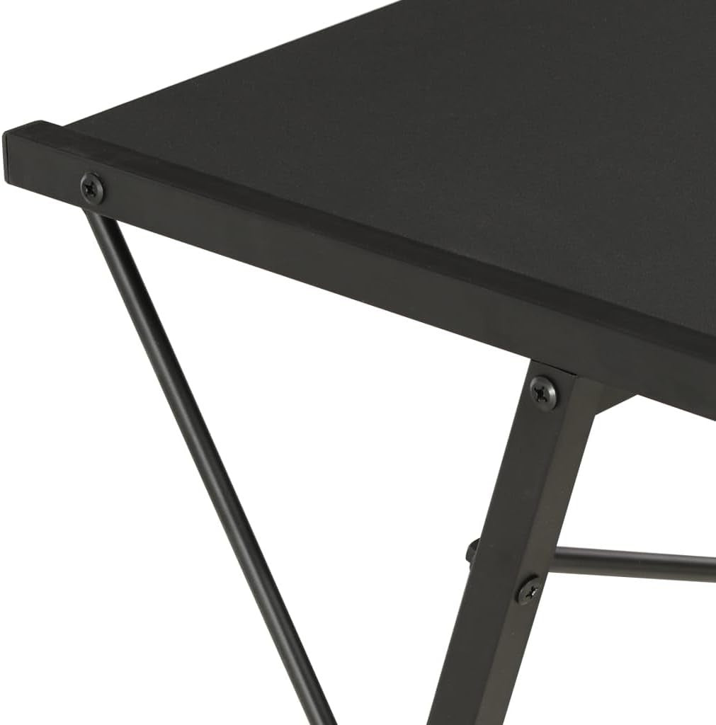 Z-Shaped Computer Desk with Shelves 116x50x93cm – Black Home Office Workstation