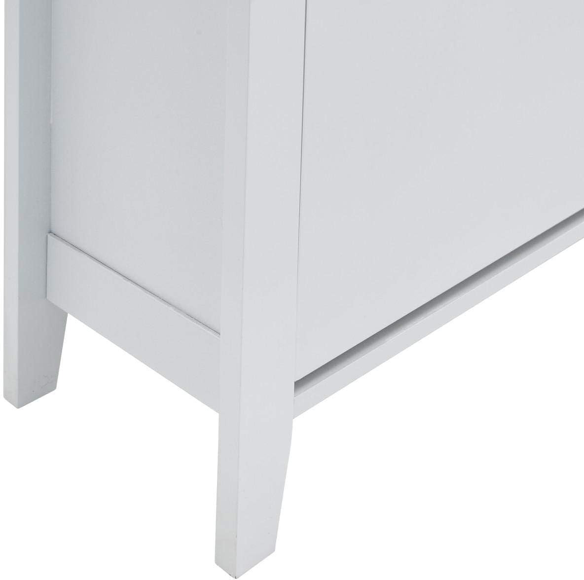 Deluxe White Shoe Cabinet with 2 Doors & 3 Drawers 73x24x108 cm