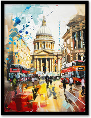 Abstract St Pauls Cathedral London Framed A4 Wall Art Print Decor