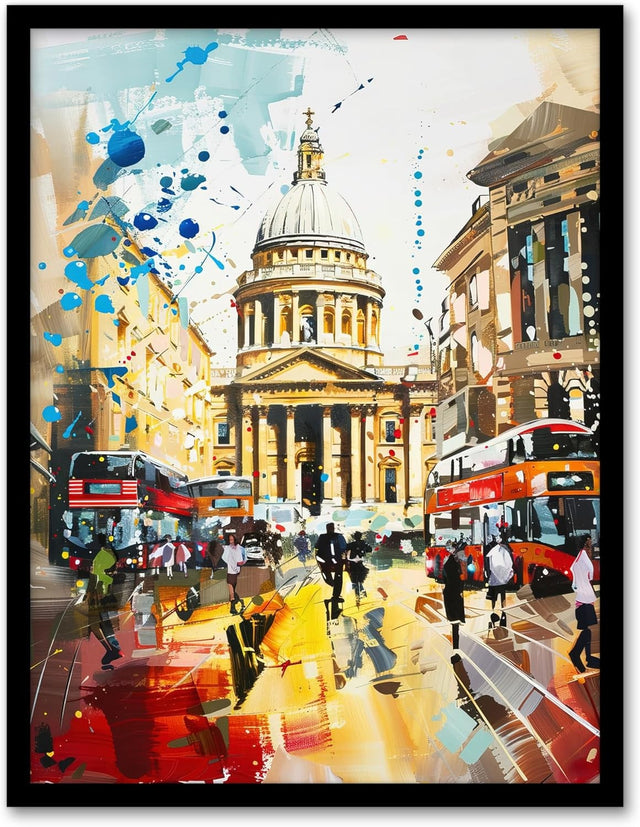 Abstract St Pauls Cathedral London Framed A4 Wall Art Print Decor