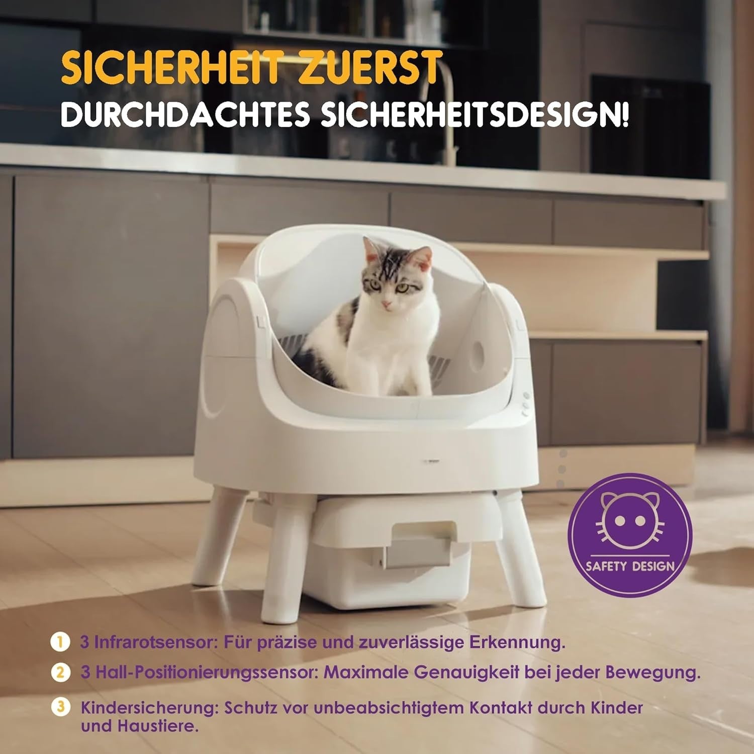 Self Cleaning Cat Litter Box XXL Open Top Auto Clean Large Multi Cat