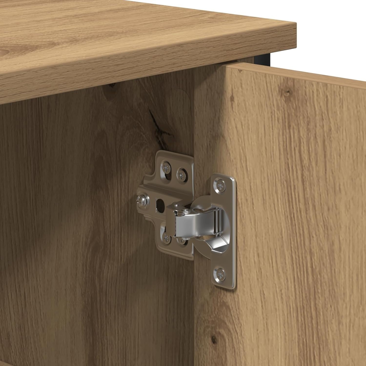 Oak Sideboard Cabinet Glass Doors Storage Unit Modern Wood Buffet Table