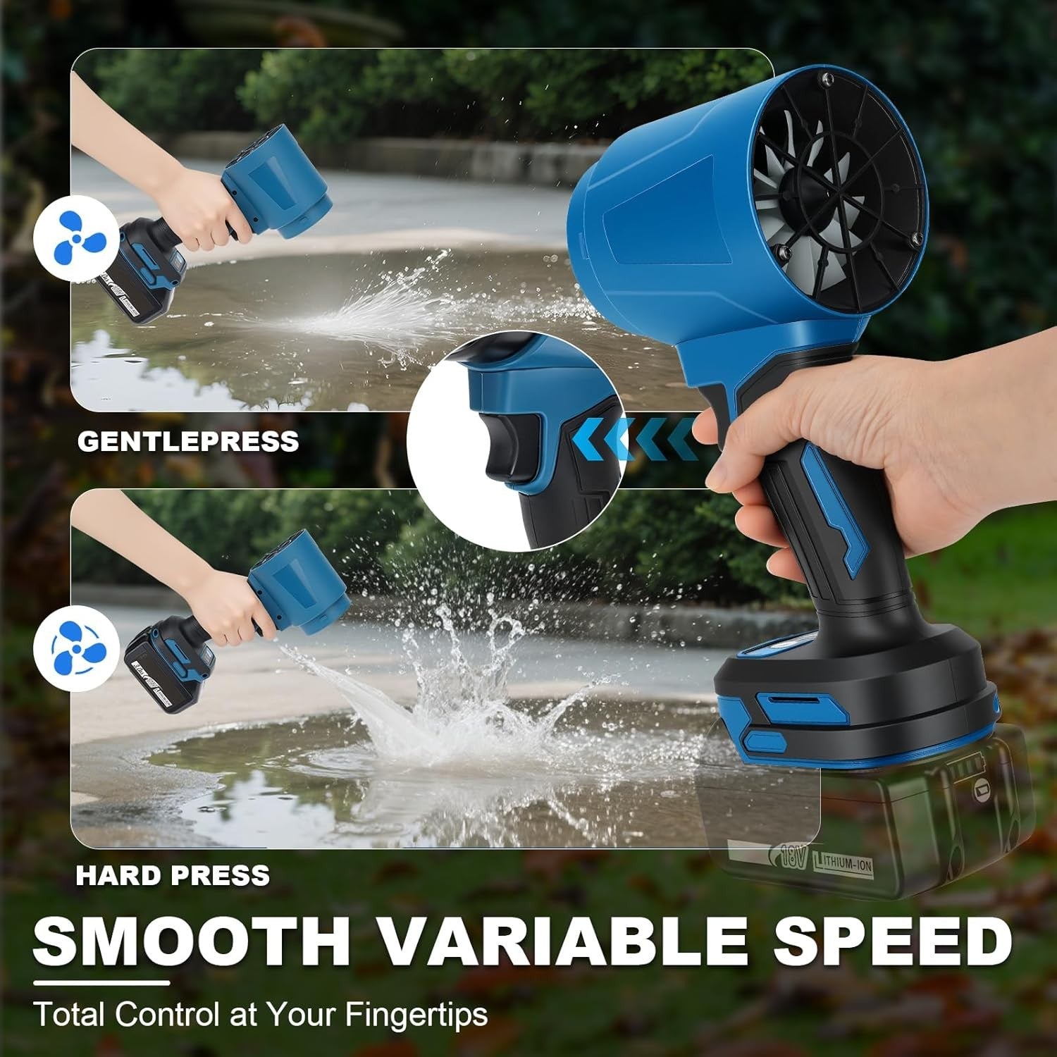 Cordless Leaf Blower Handheld 18V High Power Garden Car Dryer Air Blower