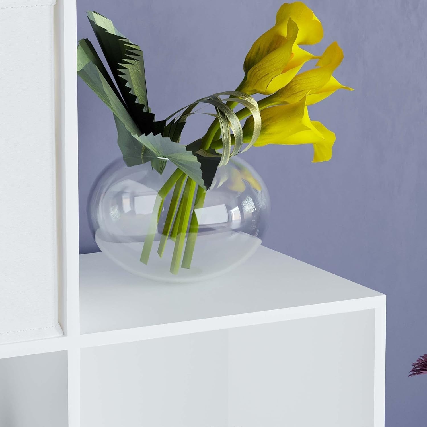 White 6 Cube Staircase Bookcase with 3 White Storage Baskets – Modern Display Un