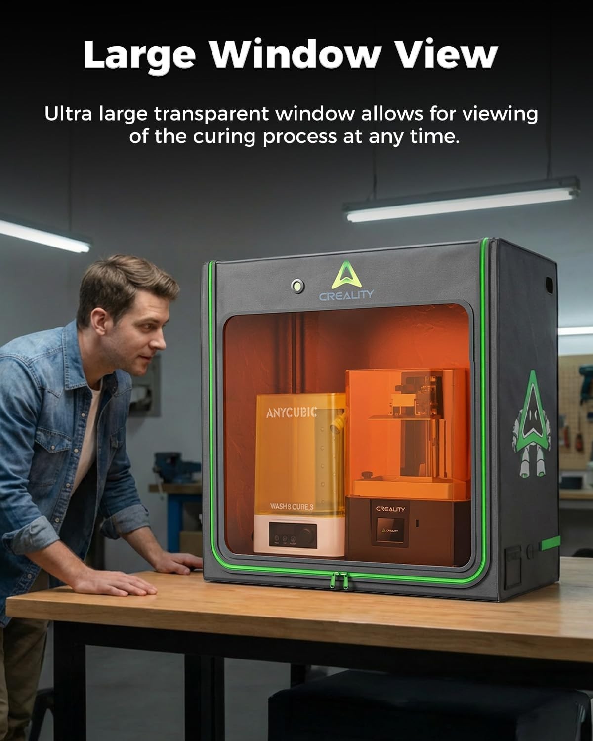 Extra Large Resin 3D Printer Enclosure 1000x500x1000mm Vent Fan Dustproof