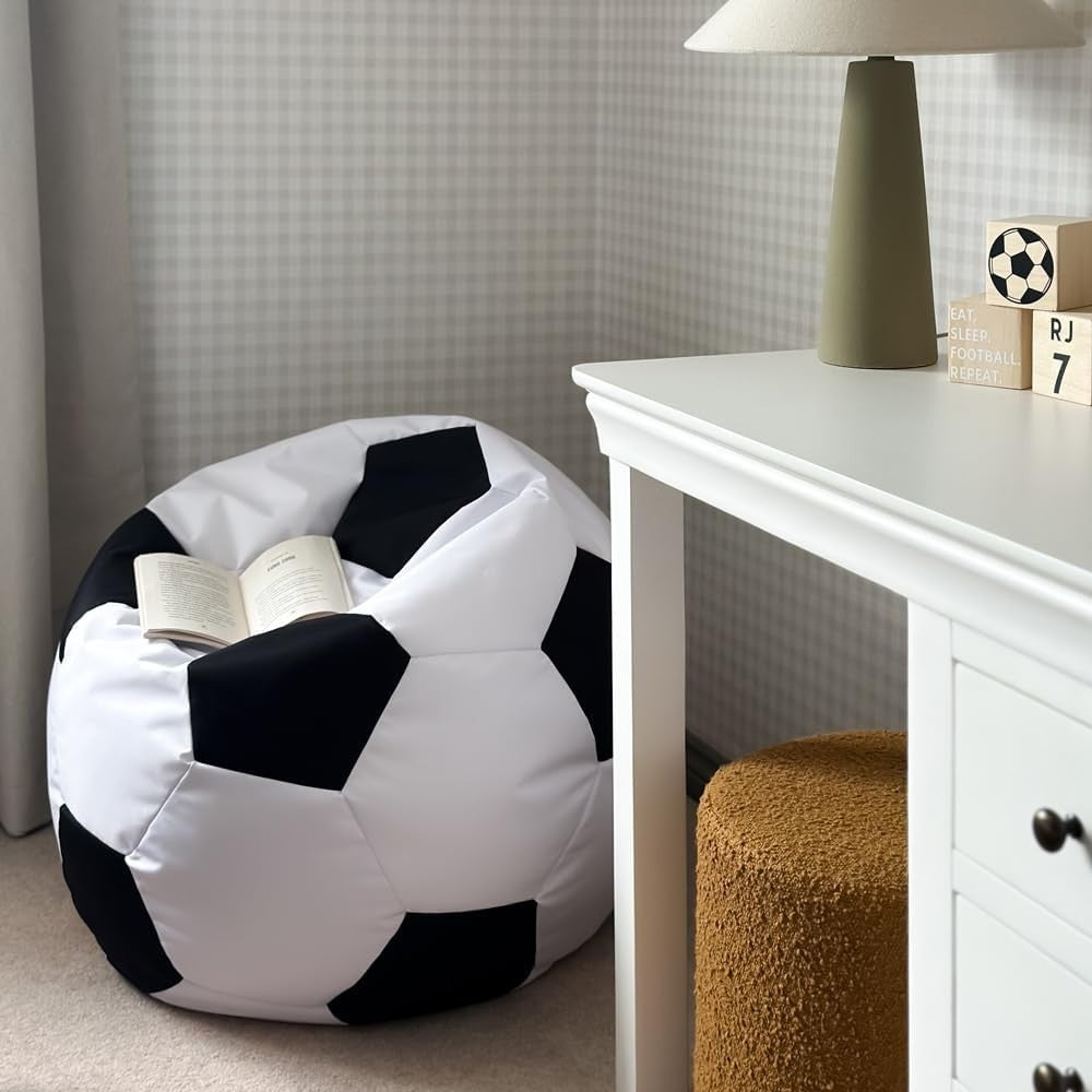 Kids Football Bean Bag Chair Kids Room Seat Durable Washable Playroom Gift