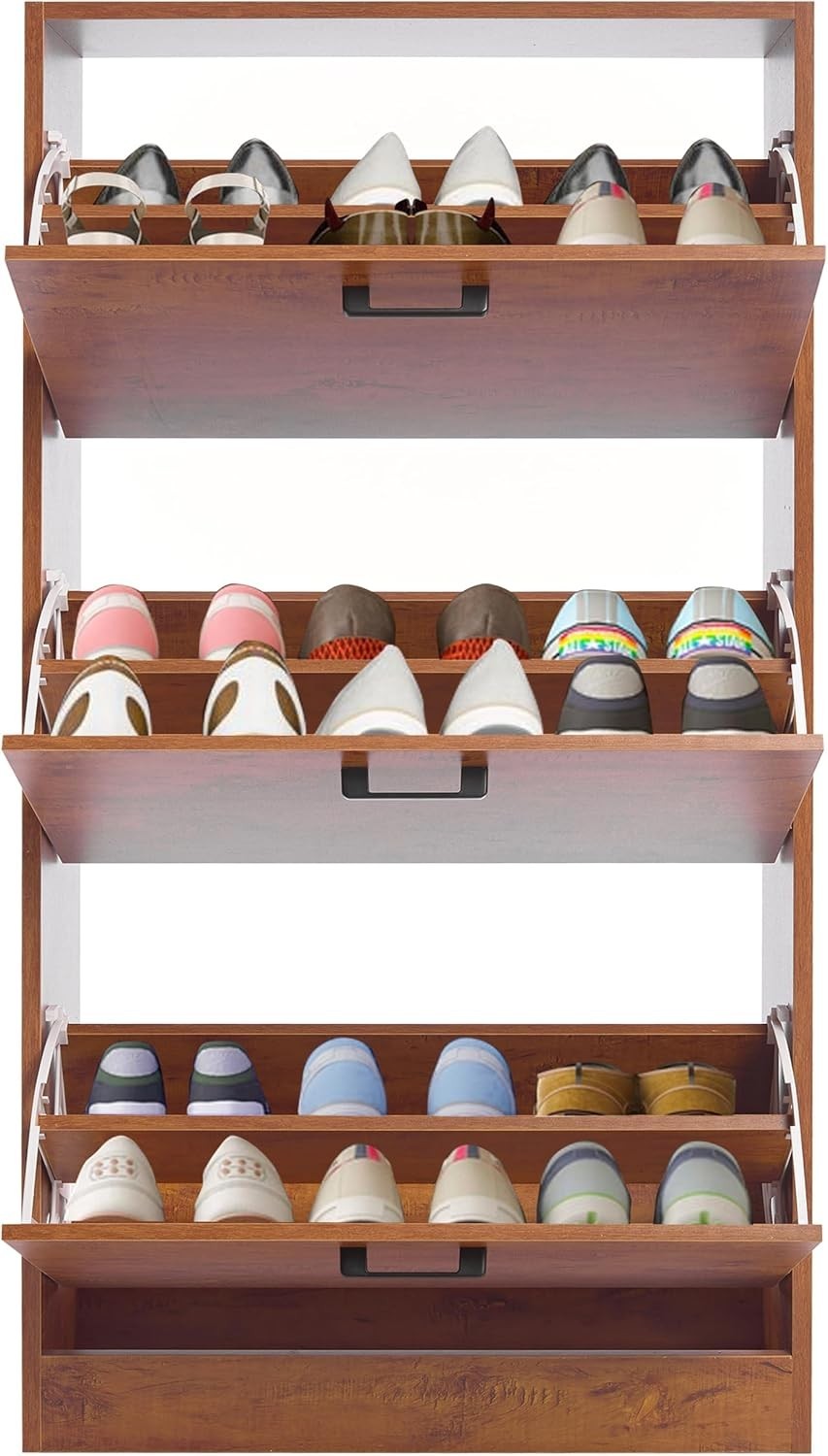 Space-Saving 3 Drawer Shoe Cabinet with Adjustable Shelves & Anti-Tip Safety