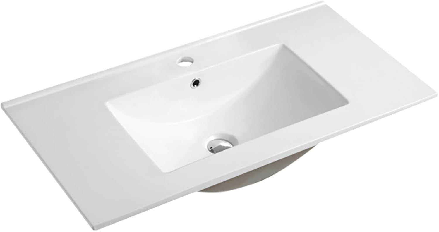 900mm Bathroom Vanity Unit with Basin Freestanding Storage Cabinet White