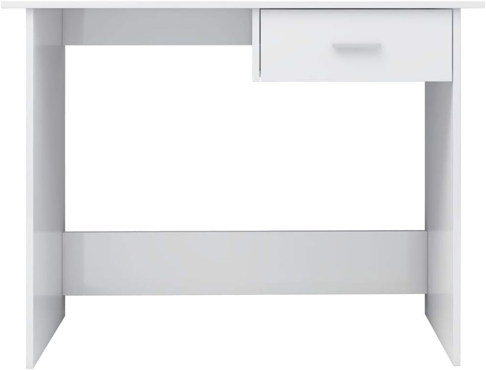 Modern White Office Desk 100x50cm Computer Workstation with Storage Drawer