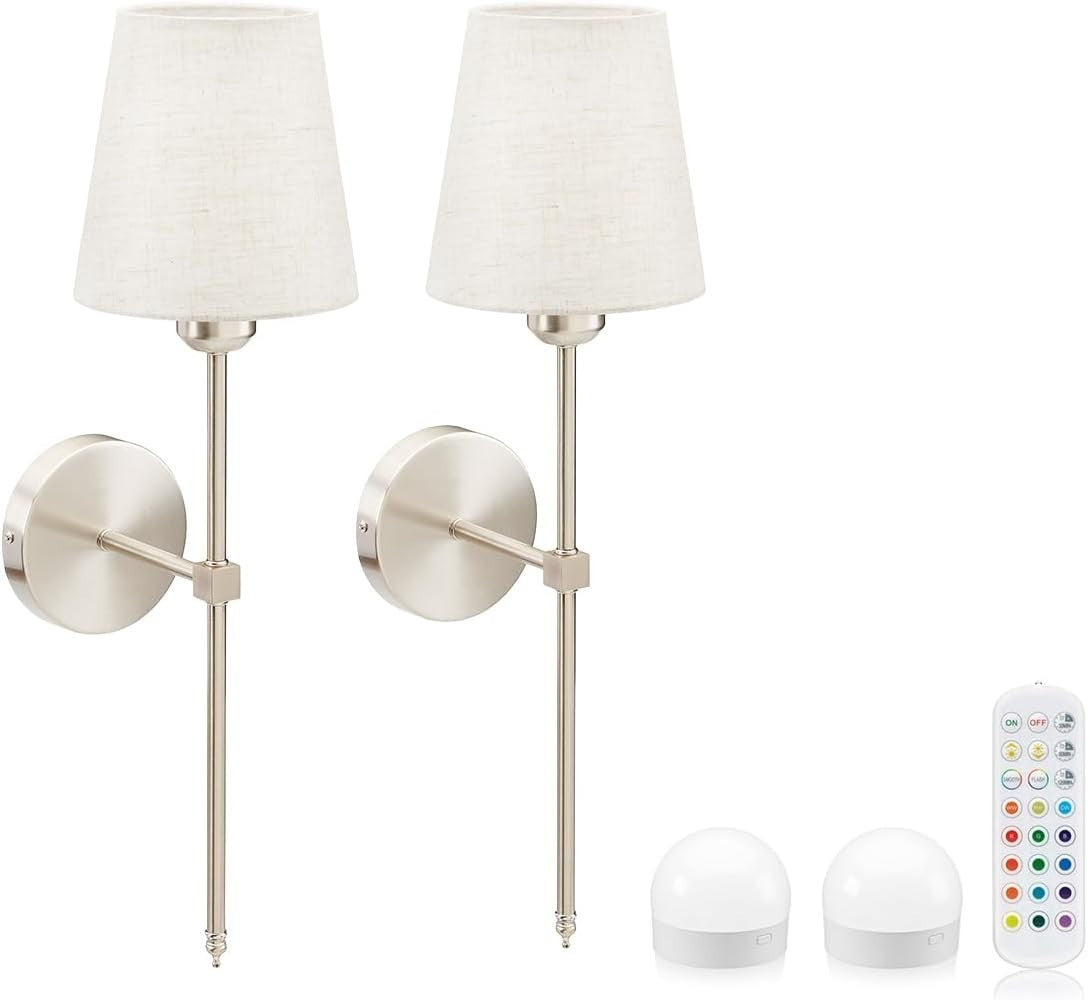 eBay Title Rechargeable Wireless LED Wall Lights with Remote, Dimmable & Color