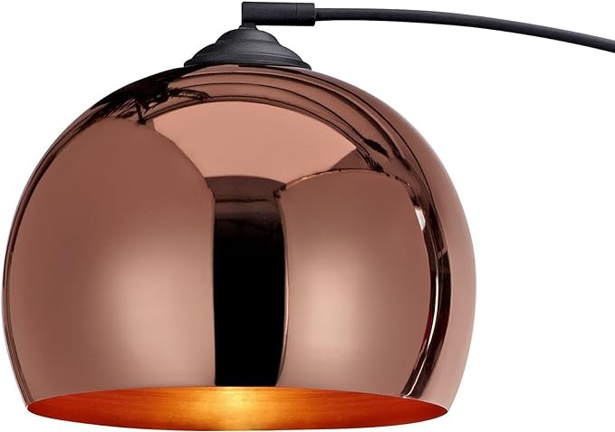 Arc Floor Lamp 170cm Rose Gold Bell Shade Marble Base Modern Standing Light