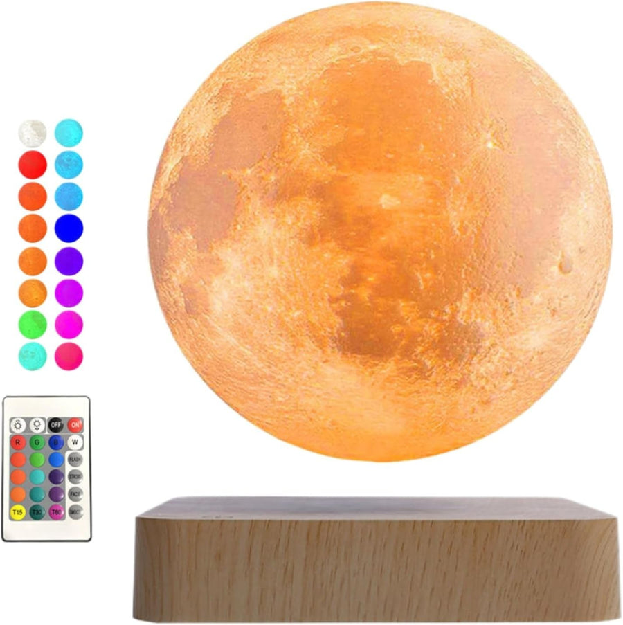 Levitating Moon Lamp 16 Colors, Magnetic Floating 3D LED Night Light Brown
