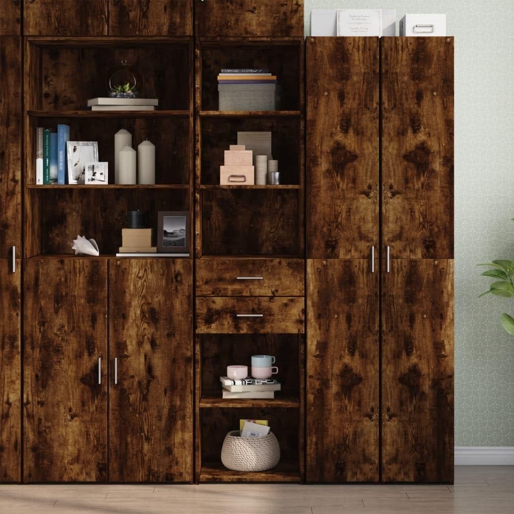 Modern Smoked Oak Storage Cabinet 45x42.5x185cm – Stylish & Durable