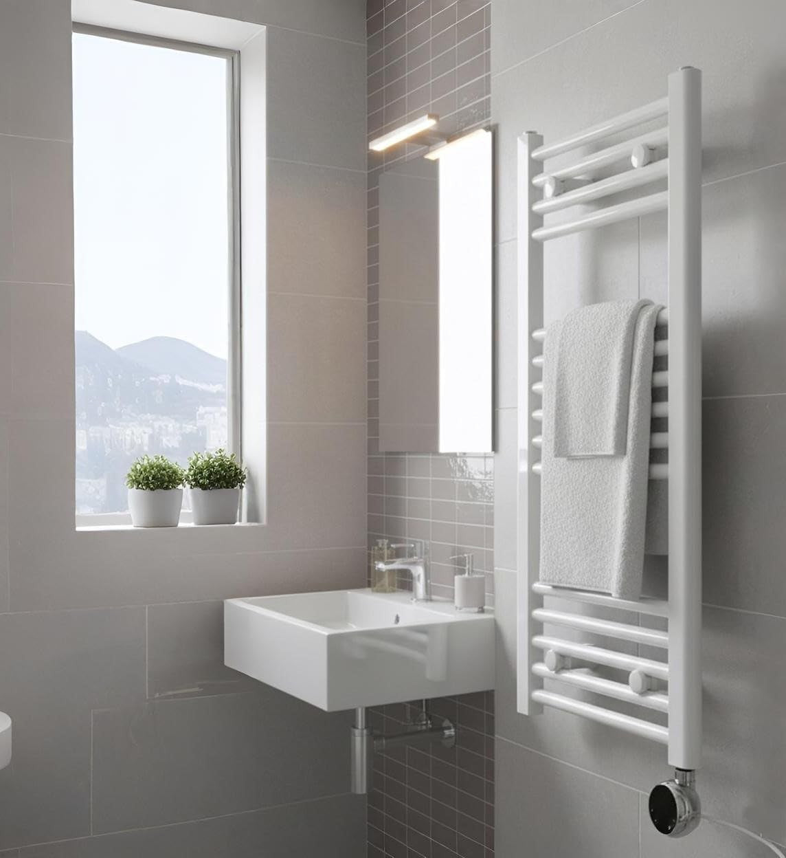 Smart WiFi Heated Towel Rail Electric Bathroom Dryer Timer App Control
