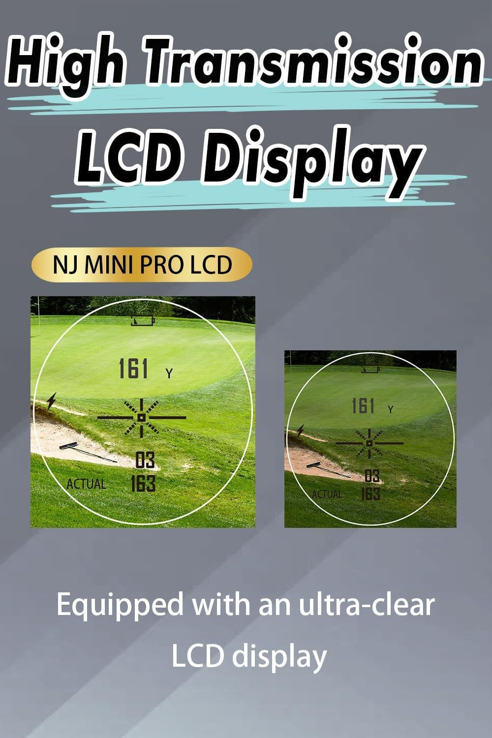 Golf Laser Rangefinder with Slope Switch Pin Lock 1000Y Compact LCD