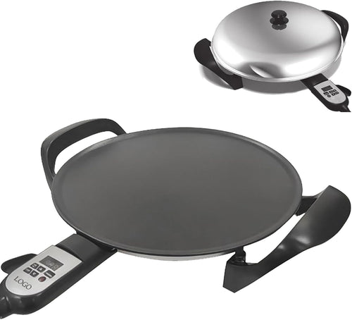 46cm Electric Injera & Crepe Maker | Digital 1700W Non-Stick Griddle Plate