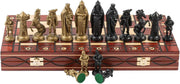 Luxury Medieval Chess Set 42cm Foldable Wooden Board Weighted Pieces Gift