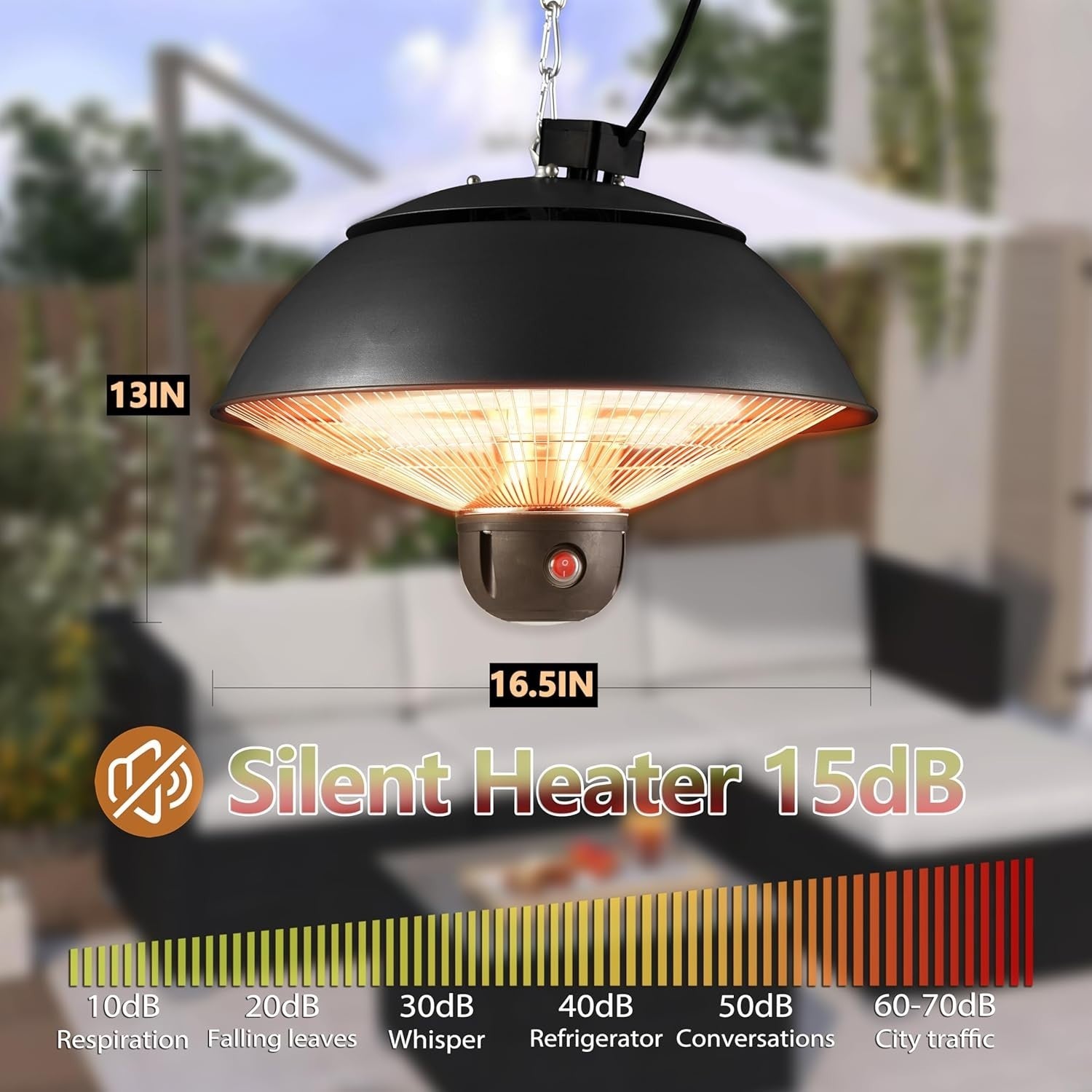2000W Patio Heater | Fast Radiant Heat | Indoor Outdoor Safe & Waterproof