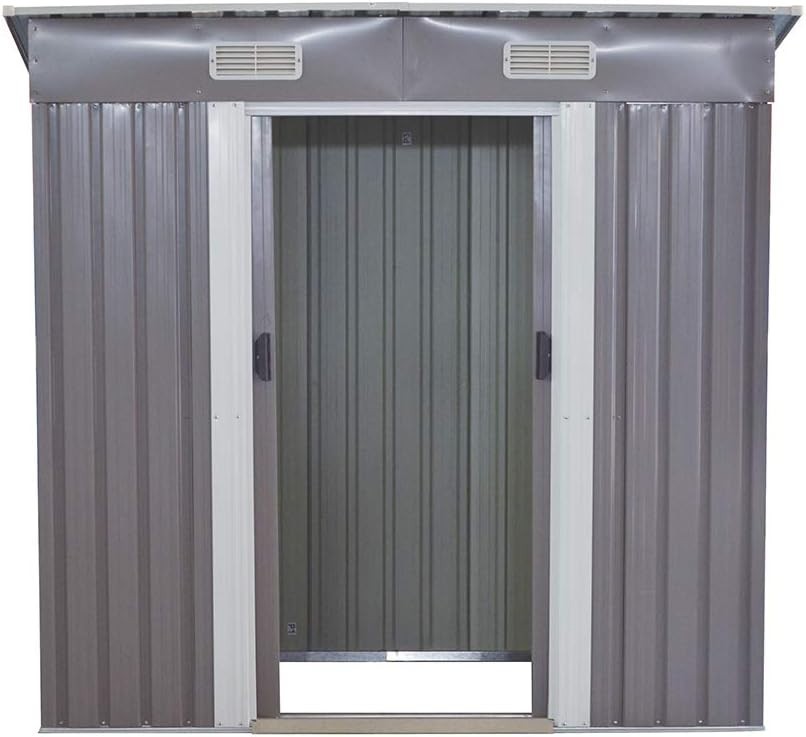 6x4 ft Metal Garden Shed Outdoor Storage Lockable Heavy Duty Tool Shed
