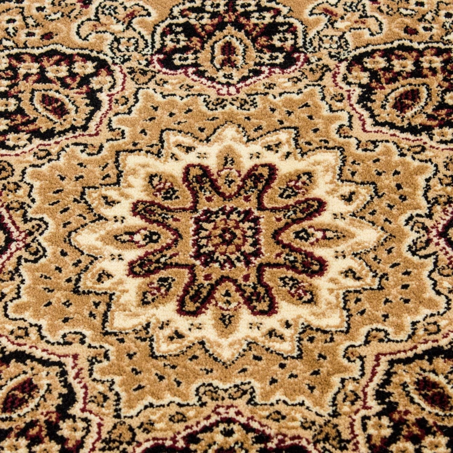 Beige Oriental Area Rug 160x230cm Soft Low Pile Classic Living Room Carpet