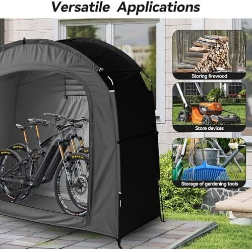 Waterproof Bike Storage Tent Outdoor Portable Shed for 2-3 Bikes & Garden Tools