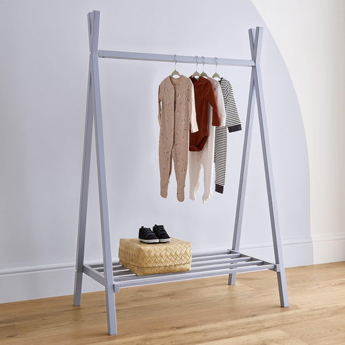 Flint Blue Baby Clothes Rail with Shoe Shelf 137cm