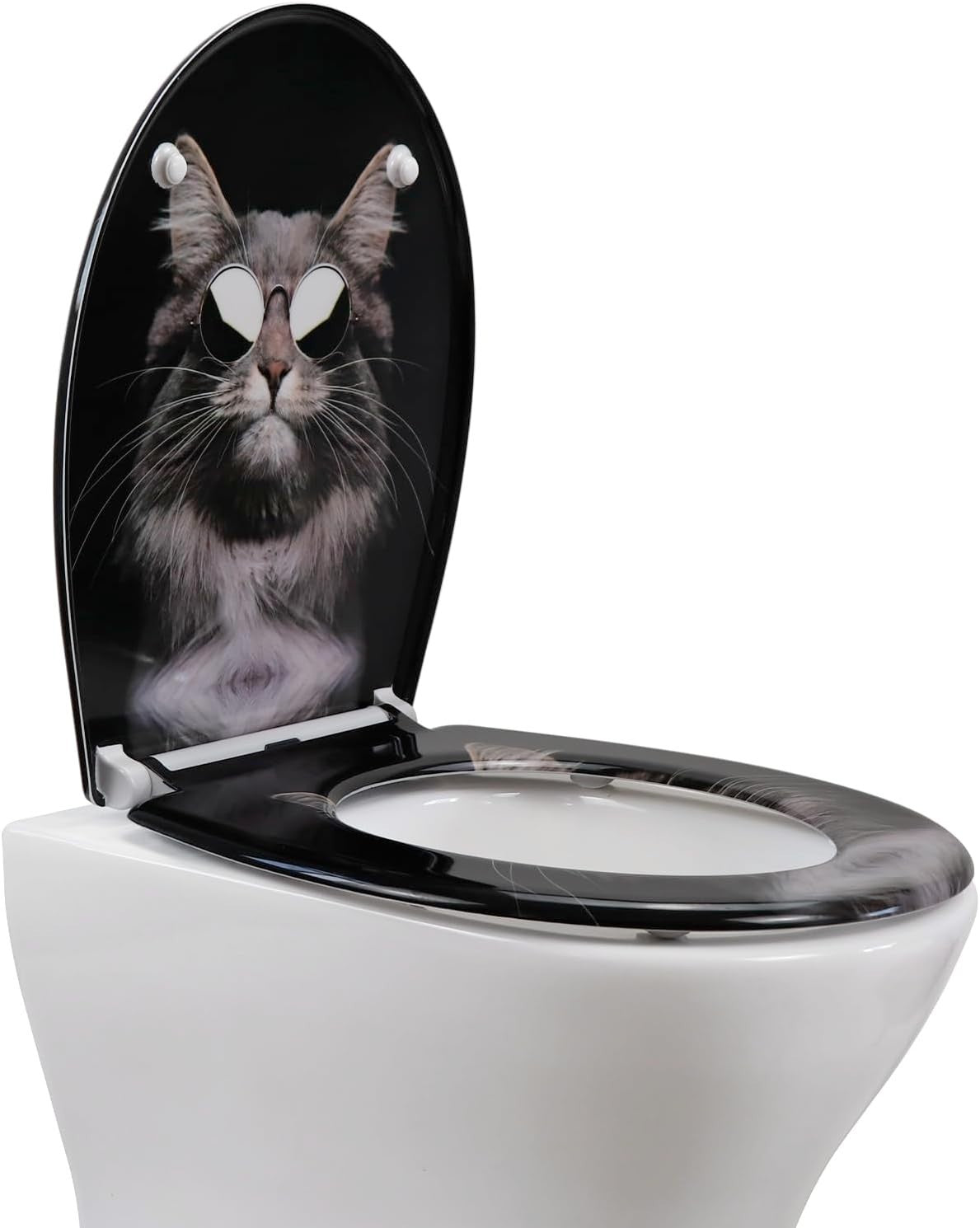 Black Cat Soft Close Toilet Seat Quick Release Top-Fix Duroplast 45x37cm