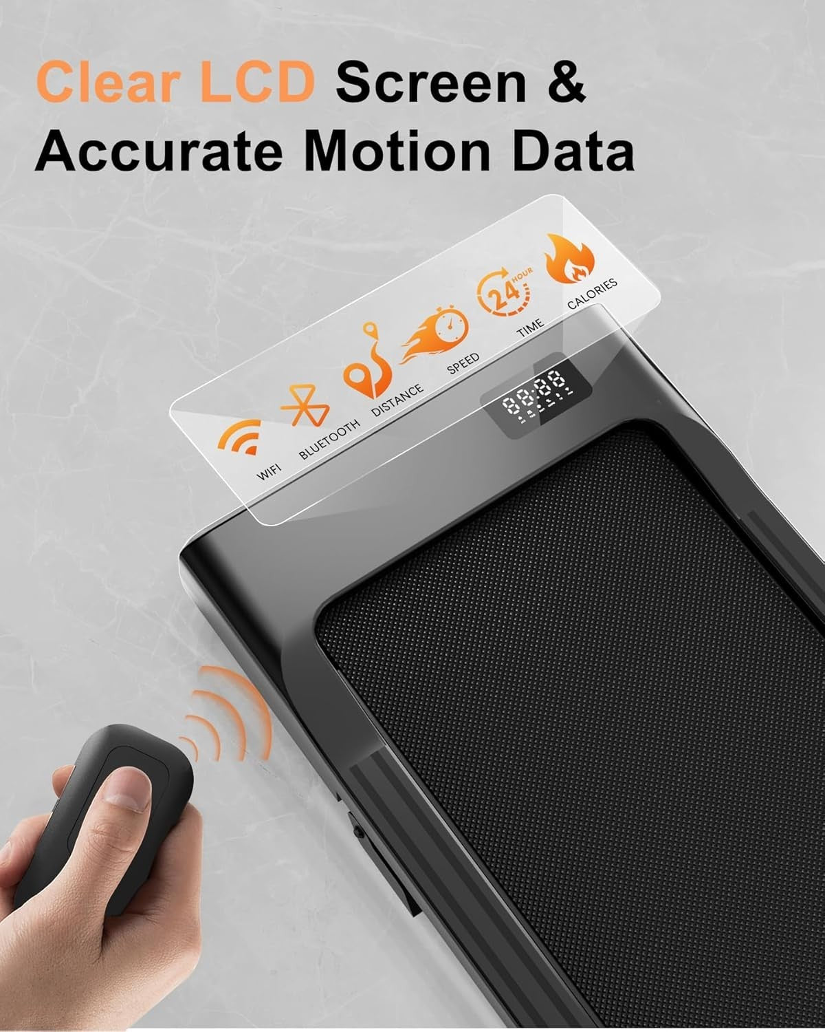 Under Desk Walking Pad Treadmill 6% Incline 2.5HP Home, Office