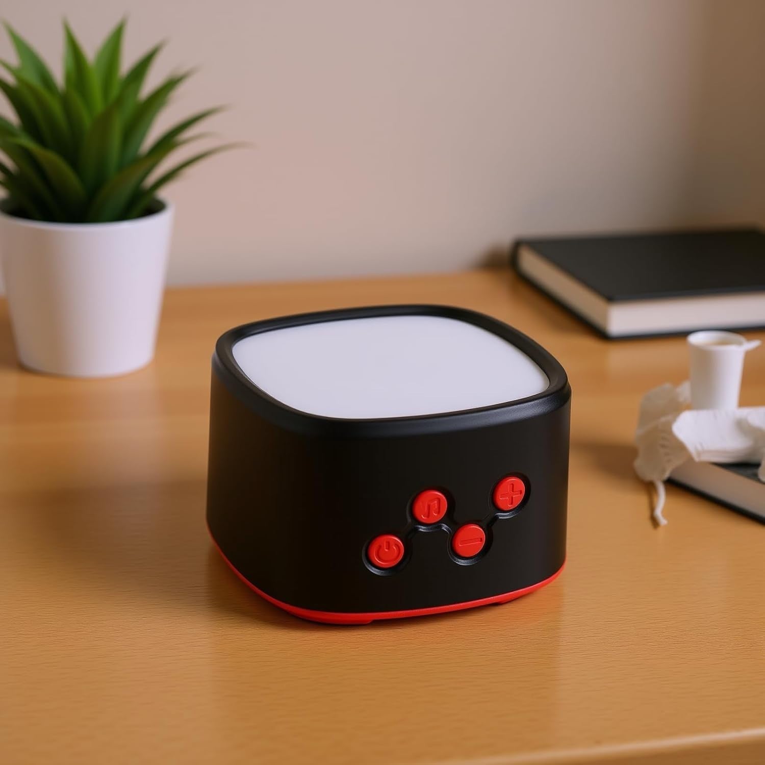 Red Light White Noise Sleep Machine – 8 Soothing Sounds & Adjustable Brightness