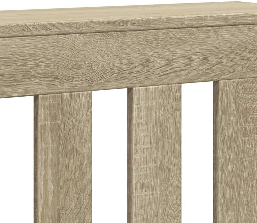 Oak Radiator Cover Cabinet | Modern Slatted Heater Shelf | 78x20x82cm