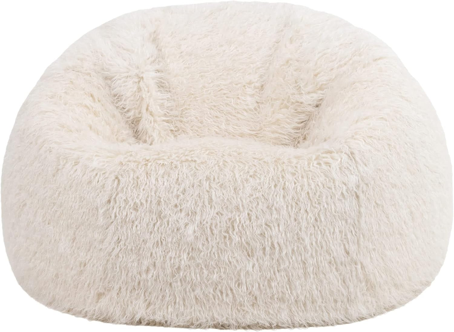 Luxury Mongolian Faux Fur Bean Bag Chair Adult Size Comfy Lounge Seat
