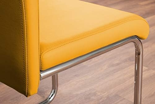 Modern Grey/White Glass Dining Table + 6 Mustard Chairs 160x90x76cm