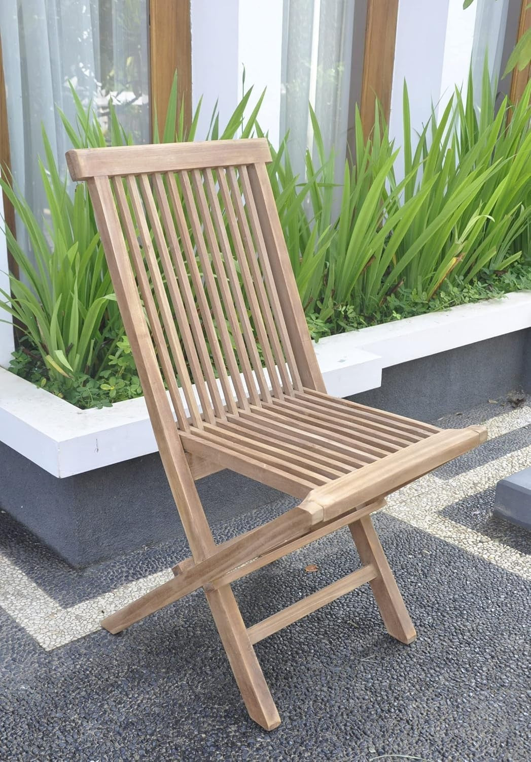 Outdoor Teak Garden Dining Table Set 4 Seater Patio Chairs Weatherproof
