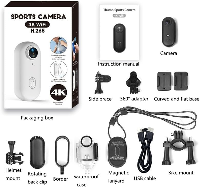 4K Mini Body Camera Wearable POV Action Cam Waterproof Magnetic
