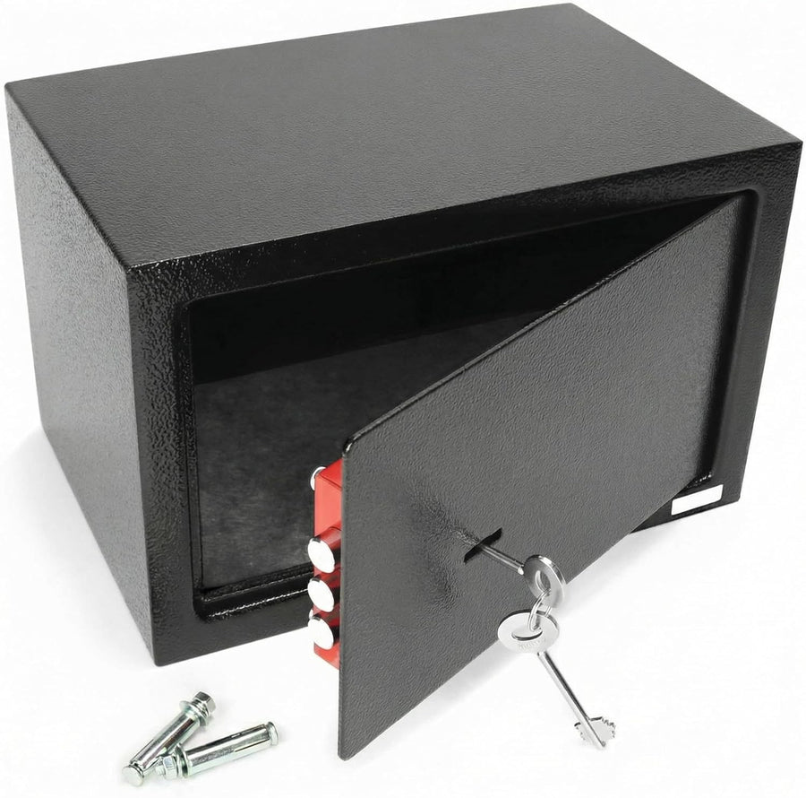 Steel Safe Box Key Lock Security Cash Jewelry Document Storage Safe